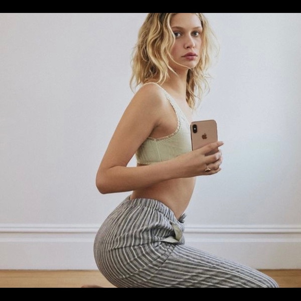 Striped linen pants